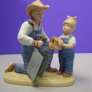 VTG Home Interiors Homco Denim Days Debbie's Dad Figurine with Tag #1515